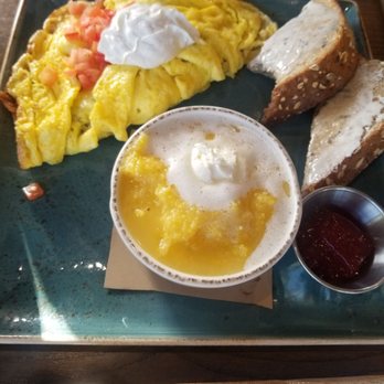 First Watch - The Works Omlette with Yellow Grits - Breakfast & Brunch Near Me - Lauderhill, Florida First Watch - The Works Omlette with Yellow Grits - Breakfast & Brunch Near Me - Lauderhill, Florida