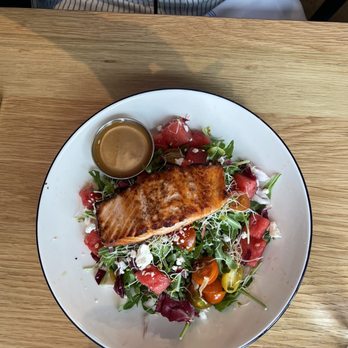 Salted Melon - Melon Market Greens salad with Salmon - Cocktail Bars Near Me - Charlotte, North Carolina