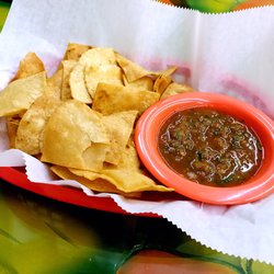 Complimentary warm chips and salsa