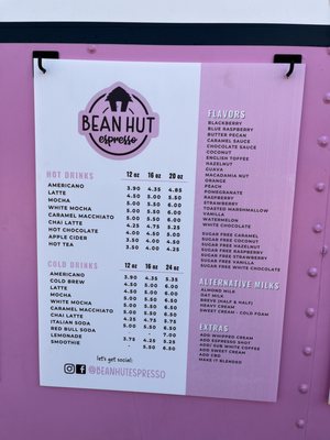 Menu photo 4 Bean Hut Espresso Des Moines, WA