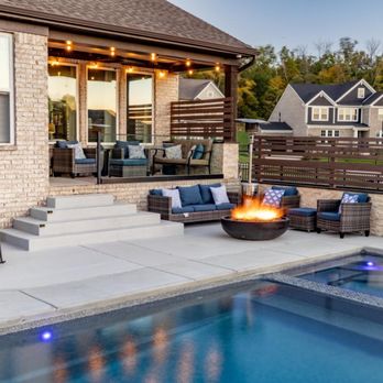 Parkside Pools - a patio with a fire pit - Pool & Hot Tub Service Near Me - Spring Hill, Tennessee