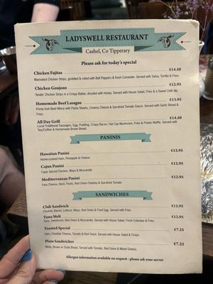Menu photo 1 Ladyswell Restaurant Cashel, TA Menu photo 1 Ladyswell Restaurant Cashel, TA