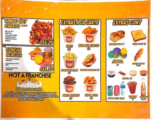Menu photo 2 Gordos Hot Chicken Oxnard, CA Menu photo 2 Gordos Hot Chicken Oxnard, CA