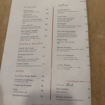 The Urban Oyster - Food menu - Seafood Near Me - Baltimore, Maryland