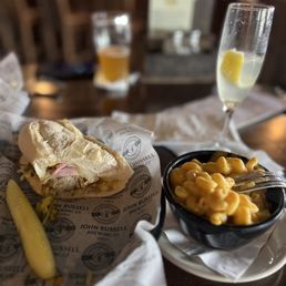Cuban with a side of mac n cheese and French 75 Cuban with a side of mac n cheese and French 75