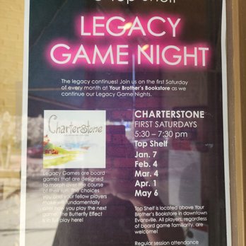 Your Brother's Bookstore - Advert for game nights - Bookstores Near Me - Evansville, Indiana