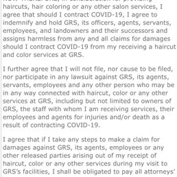 Waiver - steep price for a haircut Waiver - steep price for a haircut