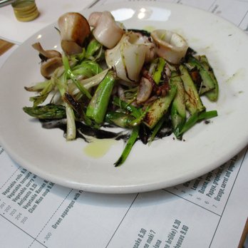 Cuines Santa Caterina - Squid and asparagus - Mediterranean Near Me - Barcelona, B Cuines Santa Caterina - Squid and asparagus - Mediterranean Near Me - Barcelona, B