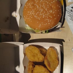 McDonald's - Royale Deluxe on the right, six-piece chicken nuggets on the left