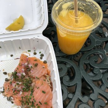 Red House Cafe - Smoked salmon over potato pancake and fresh squeezed OJ - Breakfast & Brunch Near Me - Pacific Grove, California Red House Cafe - Smoked salmon over potato pancake and fresh squeezed OJ - Breakfast & Brunch Near Me - Pacific Grove, California