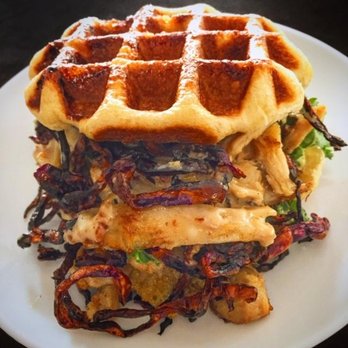 Mea Culpa Cafe - Chicken Diane Waffle Sandwich - Cafes Near Me - Norfolk, Virginia
