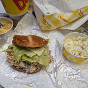 Bojangles - Chicken sammich plussed up into a chicken salad sammy add celery, mayo, pickle, and egg with toasted bun, lettuce, and cheese! Mnmmm - Fast Food Near Me - Sanford, Florida