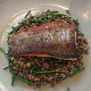 Terroirs - Grey mullet on puy lentils and samphire - Wine Bars Near Me - London, XGL