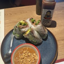 Smoked brisket spring rolls