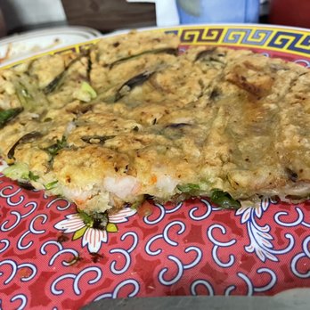 Happy House - Nice tender seafood in thick pancake. - Korean Near Me - Augusta, Georgia Happy House - Nice tender seafood in thick pancake. - Korean Near Me - Augusta, Georgia