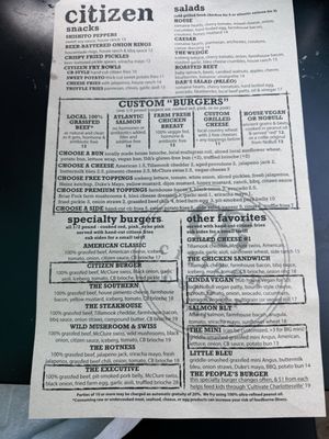 Menu photo 1 Citizen Burger Bar Charlottesville, VA