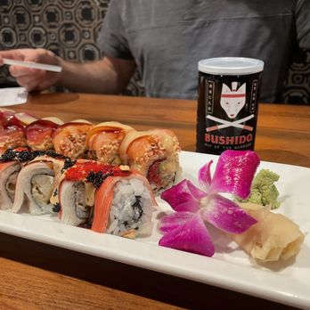 The Sushi Room - Sake ( Bushido ) in container. Love you Long Time Vern Roll ( back ) Alcatraz Roll ( front ) - Sushi Bars Near Me - Port Clinton, Ohio The Sushi Room - Sake ( Bushido ) in container. Love you Long Time Vern Roll ( back ) Alcatraz Roll ( front ) - Sushi Bars Near Me - Port Clinton, Ohio