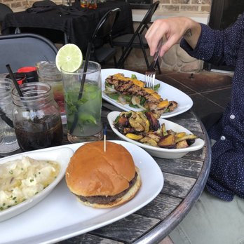 Riverstone Corner Bistro - RCB Burger Mashed Potatoes Grilled Italian Sausage Seasonal Veggies Mojito - Comfort Food Near Me - Canton, Georgia Riverstone Corner Bistro - RCB Burger Mashed Potatoes Grilled Italian Sausage Seasonal Veggies Mojito - Comfort Food Near Me - Canton, Georgia