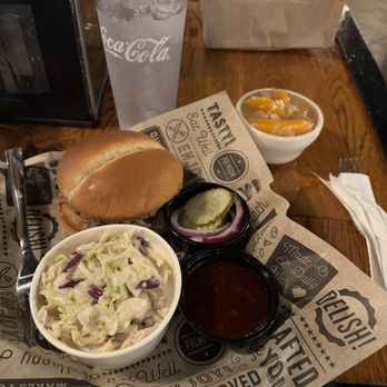 Orlando's Bar + Southern BBQ - Pulled Pork sandwich with coleslaw and peach cobbler - Southern Near Me - Oak Harbor, Washington Orlando's Bar + Southern BBQ - Pulled Pork sandwich with coleslaw and peach cobbler - Southern Near Me - Oak Harbor, Washington