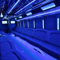 Evolve Executive Car Services - Another angle to our Party Bus Interior with fabulous lightings