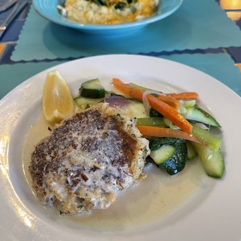 Fishack - Crab cake with beurre blanc sauce lunch portion - Seafood Near Me - Vero Beach, Florida Fishack - Crab cake with beurre blanc sauce lunch portion - Seafood Near Me - Vero Beach, Florida