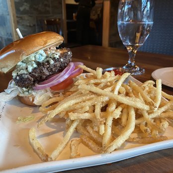 Oakside - Black & Bleu Burger with fries - Seafood Near Me - Big Bear Lake, California Oakside - Black & Bleu Burger with fries - Seafood Near Me - Big Bear Lake, California