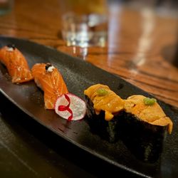 Uni and Salmon Nigiri