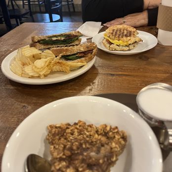 Courtyard Cafe On Main LLC - Gingerbread baked oatmeal and a havarti breakfast sandwich. I can't remember the name of the 3rd item - Cafes Near Me - Denver, Pennsylvania