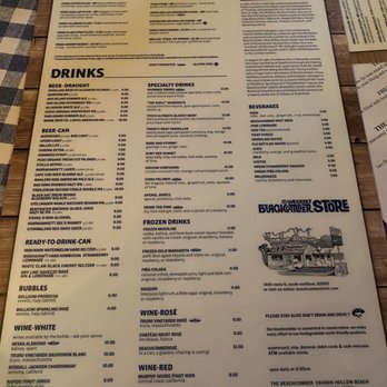 The Beachcomber - Drinks menu - Seafood Near Me - Wellfleet, Massachusetts