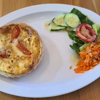 Le Louvre French Cafe - French goodness - quiche with goat cheese with veg salad - Creperies Near Me - Tulsa, Oklahoma Le Louvre French Cafe - French goodness - quiche with goat cheese with veg salad - Creperies Near Me - Tulsa, Oklahoma