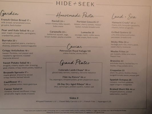 Menu photo 7 HIDE+SEEK Chicago, IL