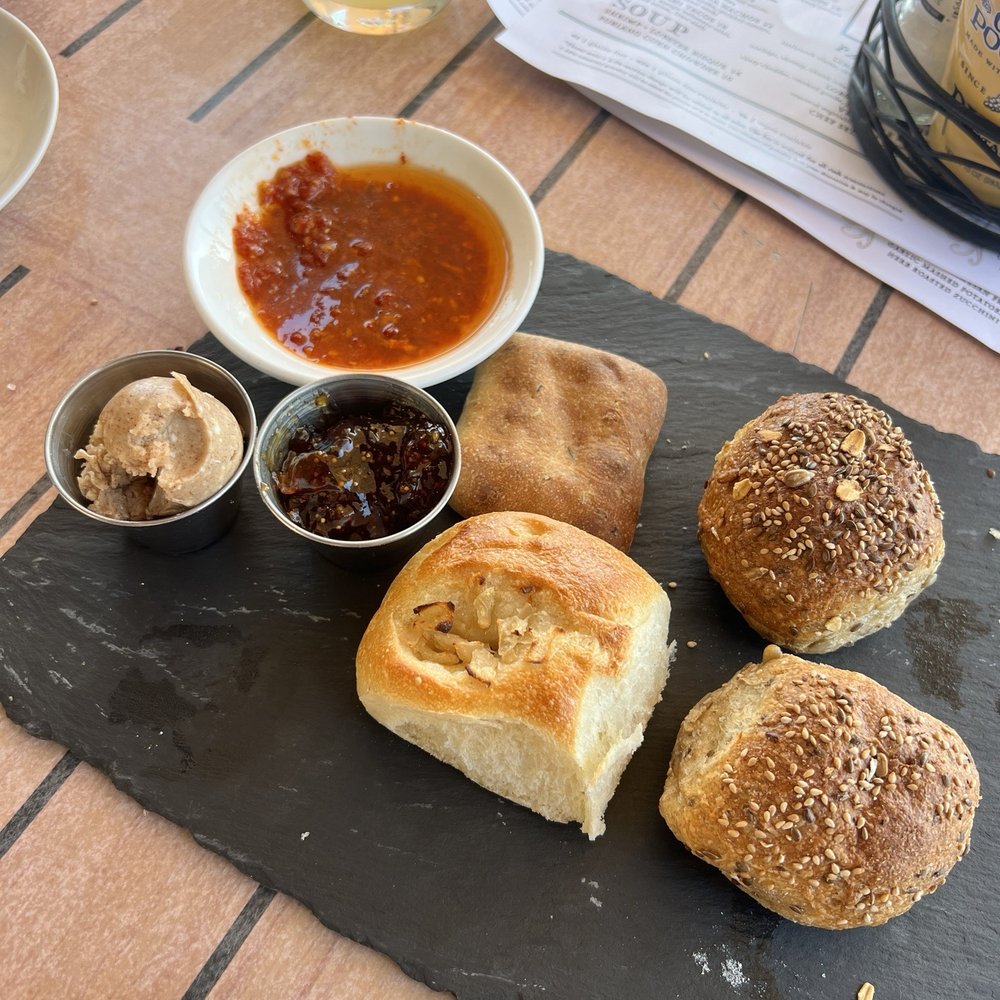 The Rum Runner - Bread assortment (minus 2 pieces because we were hungry!) with great dips. - Seafood Near Me - Sea Bright, New Jersey The Rum Runner - Bread assortment (minus 2 pieces because we were hungry!) with great dips. - Seafood Near Me - Sea Bright, New Jersey