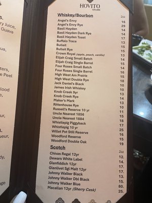 Menu photo 7 Hovito Ultra Lounge Indianapolis, IN