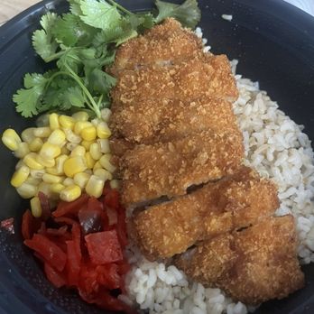 Curryfornia - Small Chicken Katsu + Brown Rice + Corn + Cilantro + Fukujinzuke (Red Pickles) - Japanese Curry Near Me - Torrance, California