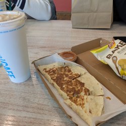 Tropical Smoothie Cafe - Quesadilla..added a smoothie for $5.19.