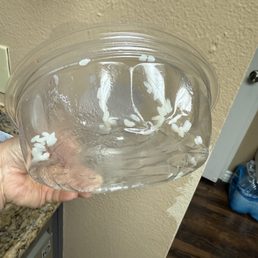 How our food arrived, in melted plastic How our food arrived, in melted plastic