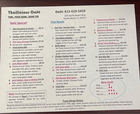 Menu photo 1 Thailicious Cafe' Apollo Beach, FL Menu photo 1 Thailicious Cafe' Apollo Beach, FL