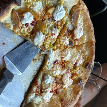 Johnny Bechamel's - Olathe sweet corn Palisade peach pizza - Italian Near Me - Denver, Colorado
