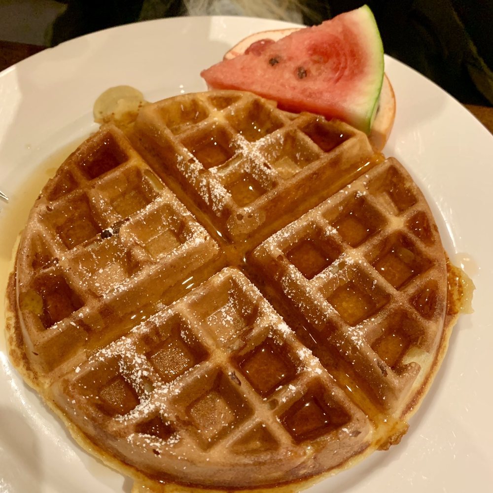 Eggspectation - a waffle with syrup and watermelon - Breakfast & Brunch Near Me - Montreal, Quebec Eggspectation - a waffle with syrup and watermelon - Breakfast & Brunch Near Me - Montreal, Quebec