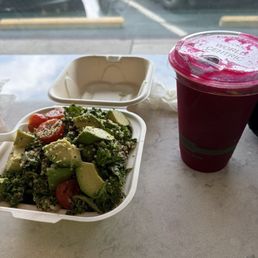 Kale Salad and Beet Drink!