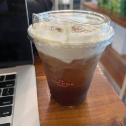 Cold brew with vanilla cream top