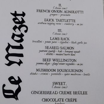 Le Mazet - New Years Eve 2025 menu - Wine Bars Near Me - West Hartford, Connecticut