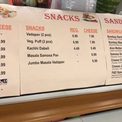 P & D Indian Fast Food - Menu