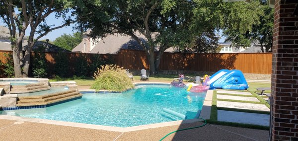 Pool Services - Transform your pool into a sparkling oasis with our professional cleaning services. Our team of experienced technicians specializes in thorough maintenance, ensuring crystal-clear water and a pristine environment for your enjoyment. With customizable cleaning schedules tailored to your needs, we take the hassle out of pool upkeep, so you can relax and dive in worry-free. Trust us to keep your pool inviting and refreshing all season long.
Give us a call today for a free estimate!