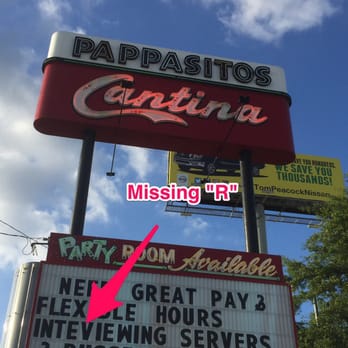 Pappasitos Cantina - I told told the staff. Seems they didn't care. Signs was no corrected. - Tex-Mex Near Me - Houston, Texas Pappasitos Cantina - I told told the staff. Seems they didn't care. Signs was no corrected. - Tex-Mex Near Me - Houston, Texas