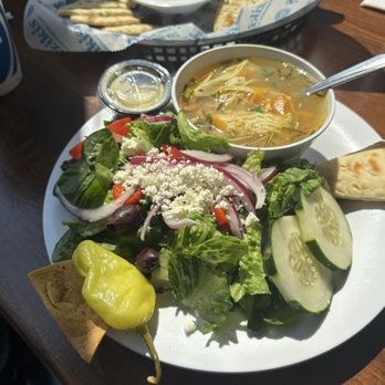 Taziki's Mediterranean Cafe - Bartlett - GREEK CHICKEN LEMON SOUP w/ GREEK SALAD - Mediterranean Near Me - Memphis, Tennessee Taziki's Mediterranean Cafe - Bartlett - GREEK CHICKEN LEMON SOUP w/ GREEK SALAD - Mediterranean Near Me - Memphis, Tennessee