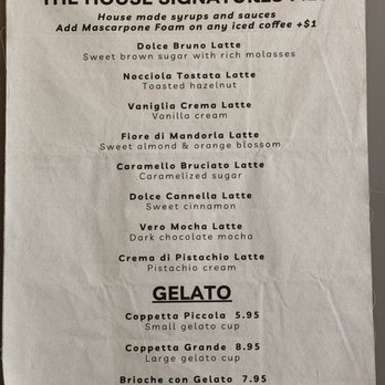 Gioia Vita Caffè - Menu - Gelato Near Me - San Diego, California