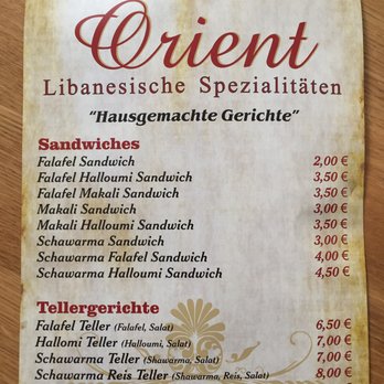 Orient - The menu - Lebanese Near Me - Cologne, NW