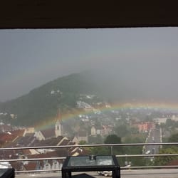 Linde - Rainbow sighting from Hotel Linde's rooftop bar!