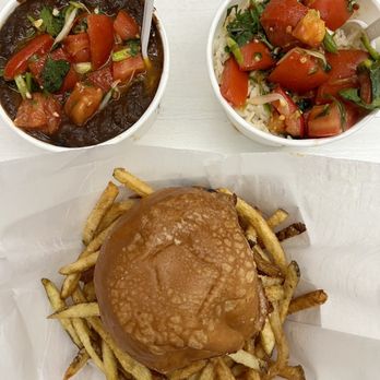 Frita Batidos - Chicken Frita, rice, and black beans - Cuban Near Me - Ann Arbor, Michigan